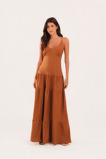 VESTIDO TRICOLINE LONGO