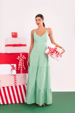 VESTIDO TRICOLINE LONGO
