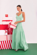 VESTIDO TRICOLINE LONGO