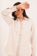 CAMISA ALFAITARIA  LINHO BORDADO BOHO