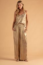 CALÇA PANTALONA LAMÊ DOURADO