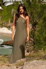 VESTIDO UM OMBRO MARE VERDE