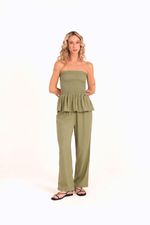 CALÇA PANTACOURT LINHO MARI VERDE PP