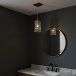 PENDENTE CLEARCRILLIC QUADRADO COBRE VERNIZ