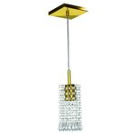 PENDENTE CLEARCRILLIC QUADRADO DOURADO VERNIZ