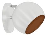 ARANDELA ARTICULADA RETRO BOLA PEQUENA BRANCO/COBRE