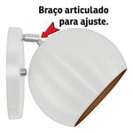ARANDELA ARTICULADA RETRO BOLA PEQUENA BRANCO/COBRE