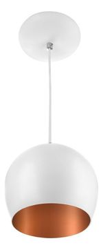 PENDENTE BOLA PEQUENA BRANCO/COBRE