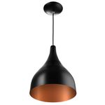 PENDENTE GOTA PEQUENA PRETO/COBRE
