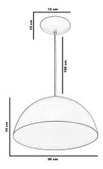 PENDENTE MEIA LUA 30CM COBRE SOLIDO