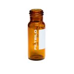 Vial em vidro borossilicato, Âmbar, 11,6x32mm, base plana, Rosca com 9mm, 2ml - FILTRILO