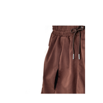 Shorts High Pleated Mesh Marrom