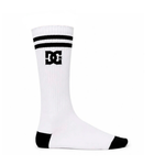 Meia DC Cano Longo Canelada 39 a 42 Branco/Preto