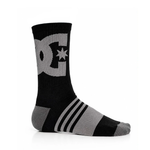 Meia DC Cano Longo Atoalhada Canelada 39 a 42 Preto/Cinza