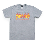 Camiseta Thrasher Juvenil Flame Cinza
