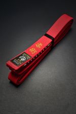 MATSU OBI GRAND MASTER COM PONTEIRA E GRAUS - Faixa Vermelha Premium - ALGODÃO