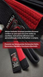 KUROMATSU COM PONTEIRA- Faixa Preta Premium - CETIM