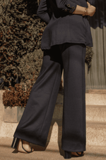 Calça Pantalona + Cinto Preto