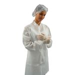 Avental Manga Longa 40G Pct. C/10un Cor Branco - PROTDESC
