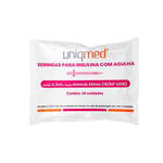 SERINGA de Insulina 0,3ml Blister C/1un. Caixa C/ 100Un. UNIQMED - Ag 6x25mm