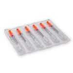 SERINGA de Insulina 0,5ml Blister C/1un. Caixa C/ 100Un. UNIQMED - Ag 6x25mm