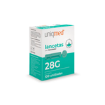 Lancetas 28G - Caixa com 100 unidades - UNIQMED