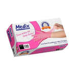 Luva Procedimento Nitrilica Sem Pó C/ 100un | Cor ROSA MEDIX