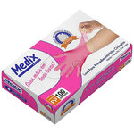 Luva Procedimento Nitrilica Sem Pó C/ 100un | Cor ROSA MEDIX