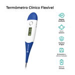 Termômetro Clínico Digital Flexivel Dellamed