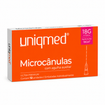 Microcânulas 18G x 70mm C/ Agulha Auxiliar 21G Cx C/ 12Un. Uniqmed