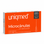Microcânulas 22G x 40mm C/ Agulha Auxiliar 21G Cx C/ 12Un. Uniqmed