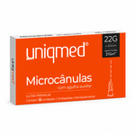 Microcânulas 22G x 50mm C/ Agulha Auxiliar 21G Cx C/ 12Un. Uniqmed