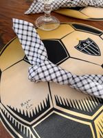 Jogo Americano Infantil Bola Preta e Dourada