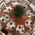 Jogo Americano Infantil Bola Preta e Dourada