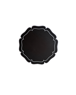 Jogo Americano Pétala Preto com bordado branco