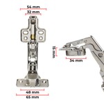 Dobradiça Click - Reta 165º com Pistão