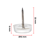 Sapata Prego 16mm Transparente - Kit 10 Unidades