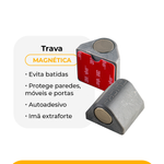 Trava Magnética para Porta Vidro/Alvenaria