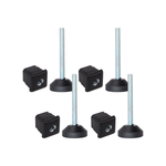 Ponteira Pé Nivelador Sapata Metalon 25x25 - Kit 4 Unidades