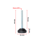 Ponteira Pé Nivelador Sapata Metalon 25x25 - Kit 4 Unidades