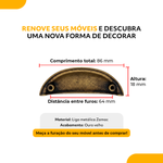 Puxador Meia Lua Enfeite 64mm