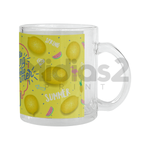 CANECA 325ML VIDRO SUBLIMÁTICO - LIVESUB - TRANSPARENTE COM TARJA BRANCA