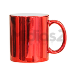 CANECA 325ML CERÂMICA CROMADA - LIVESUB - VERMELHO