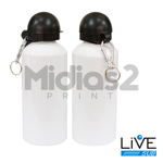 SQUEEZE 600ML EM ALUMÍNIO MODELO TAMPA BOLA - LIVESUB - BRANCO