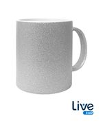 CANECA 325ML CERÂMICA GLITTER - LIVESUB - PRATA