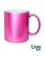 CANECA 325ML CERÂMICA PEROLIZADA - LIVESUB - ROSA PURPURA