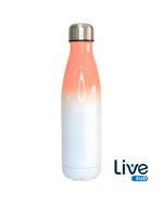 GARRAFA TÉRMICA 500ML EM AÇO INOX MODELO COLA BICOLOR - LIVESUB - BRANCO COM LARANJA