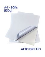 PAPEL FOTOGRÁFICO ADESIVO GLOSSY ALTO BRILHO - M2P - A4 130G - 50FLS