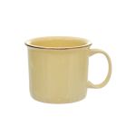 Caneca Em Cerâmica Tipo Esmaltada - 280ml - Amarela com Borda Cromada