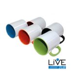 CANECA 325ML CERÂMICA SUBLIMÁTICO - LIVESUB - BRANCO COM INTERIOR E ALÇA
